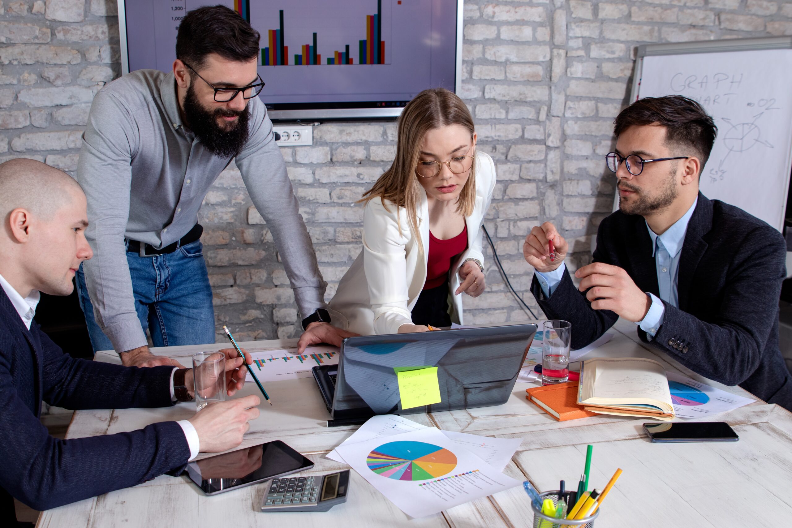 A meeting of professionals in a sales and marketing agency.